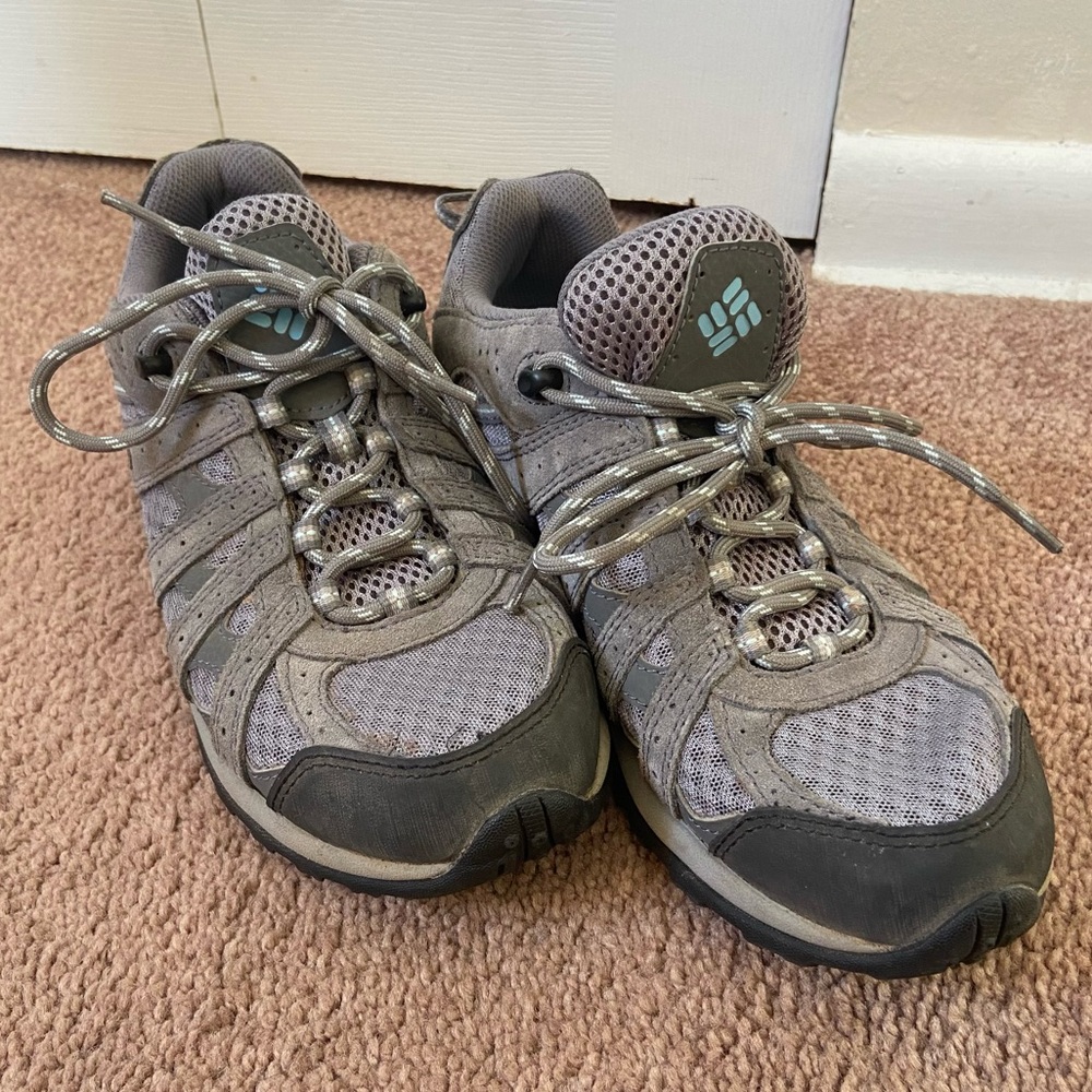 Columbia Gray and Blue Hiking Sneakers, Women’s size 9